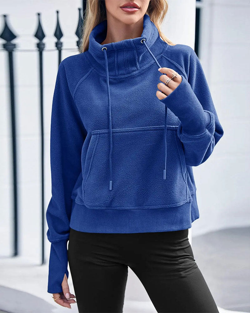 Casual Drawstring Pullover Sweatshirt