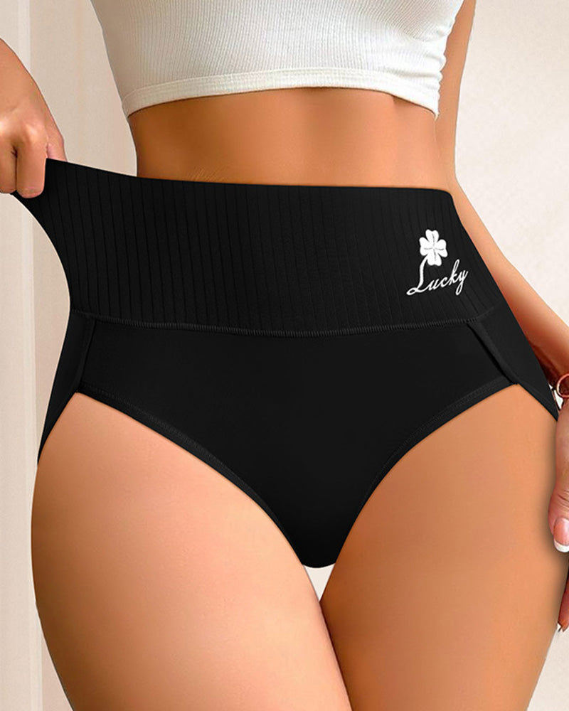 Four-Leaf Clover Print Triangle Panties