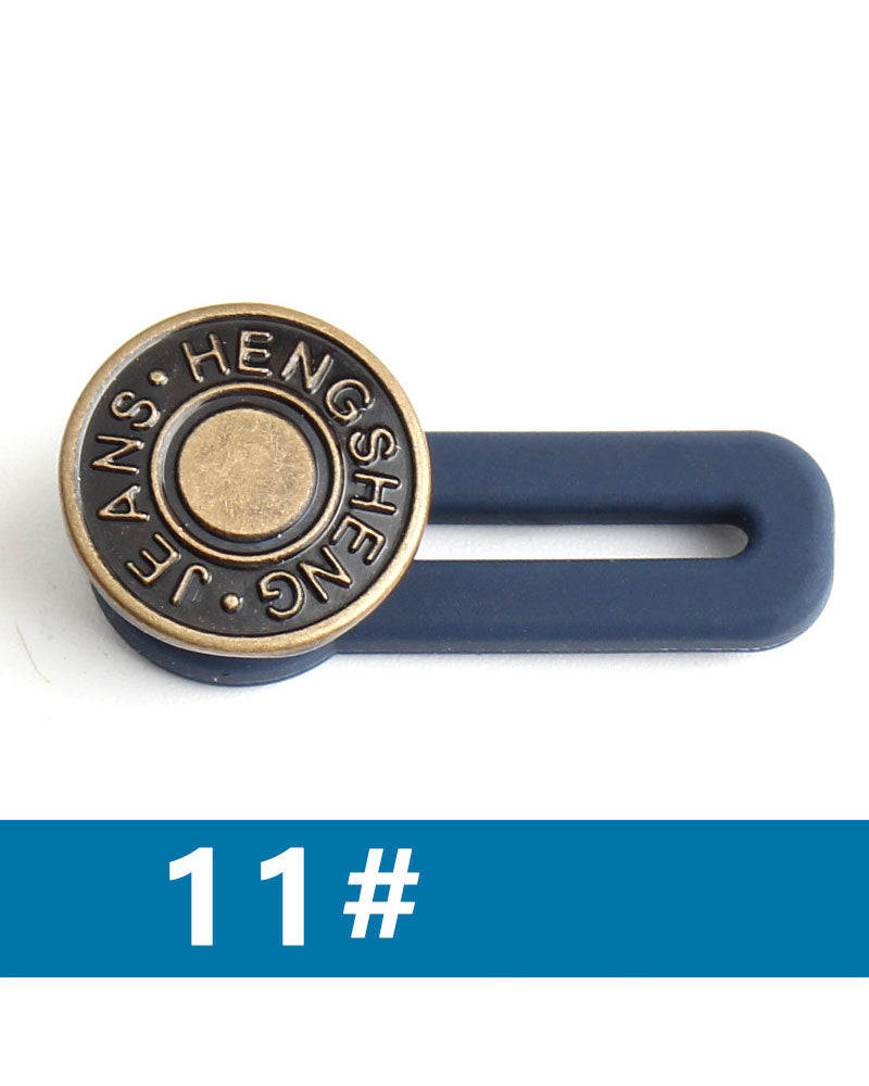 Spring-Loaded Metal Waist Extender Button for Jeans