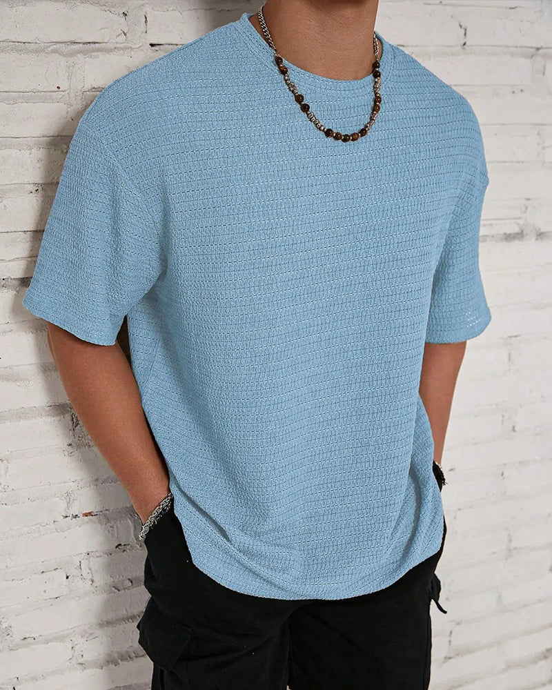 Men's Solid Color Breathable Short Sleeve T-Shirt