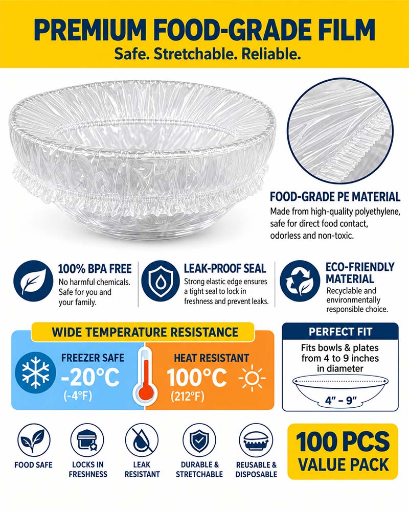 Reusable Elastic Plastic Bowl Covers