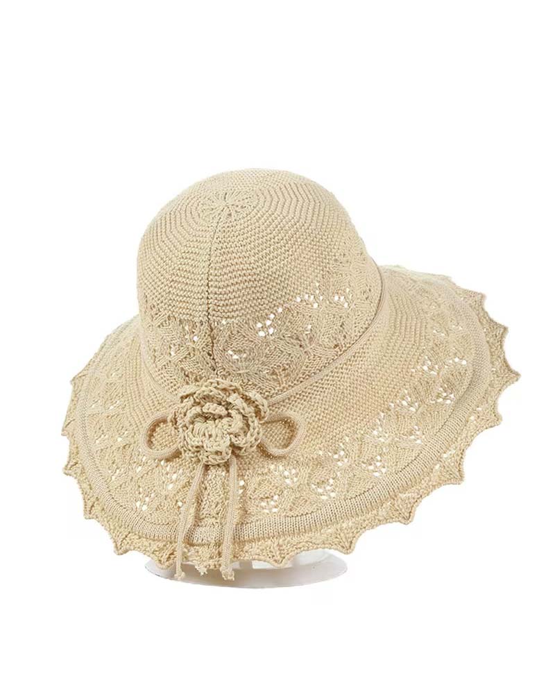 Women's Crocheted Flower Fisherman's Hat