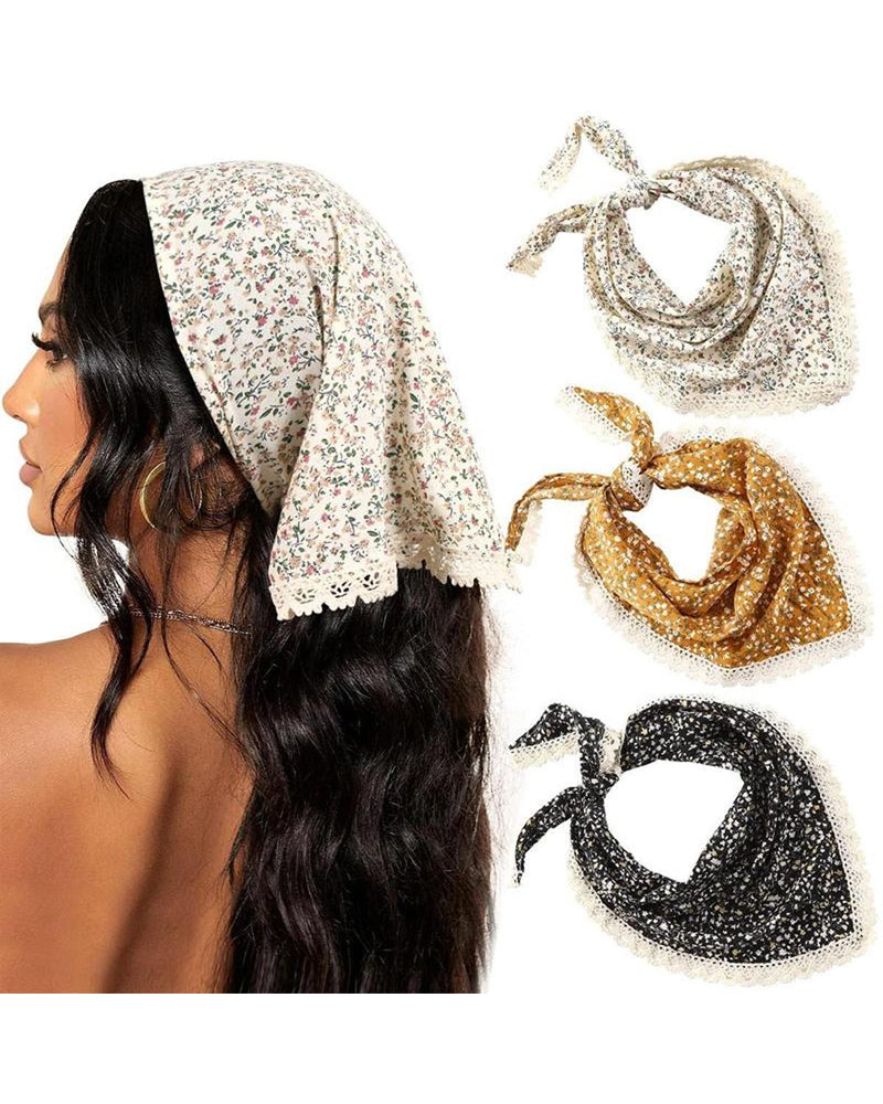 Small Floral Triangle Scarf