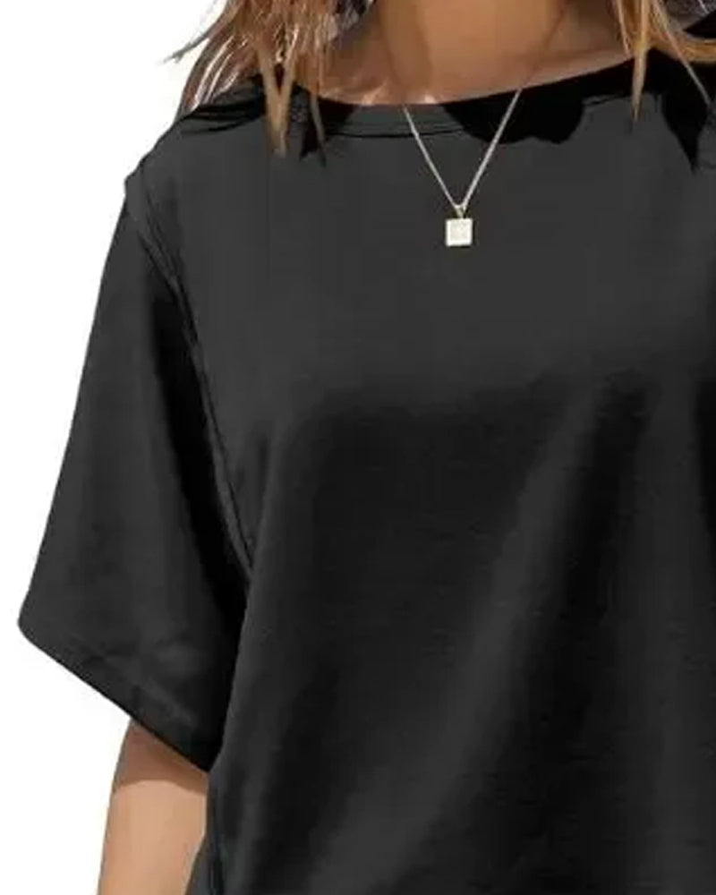 Short Drop Shoulder Loose T-Shirts