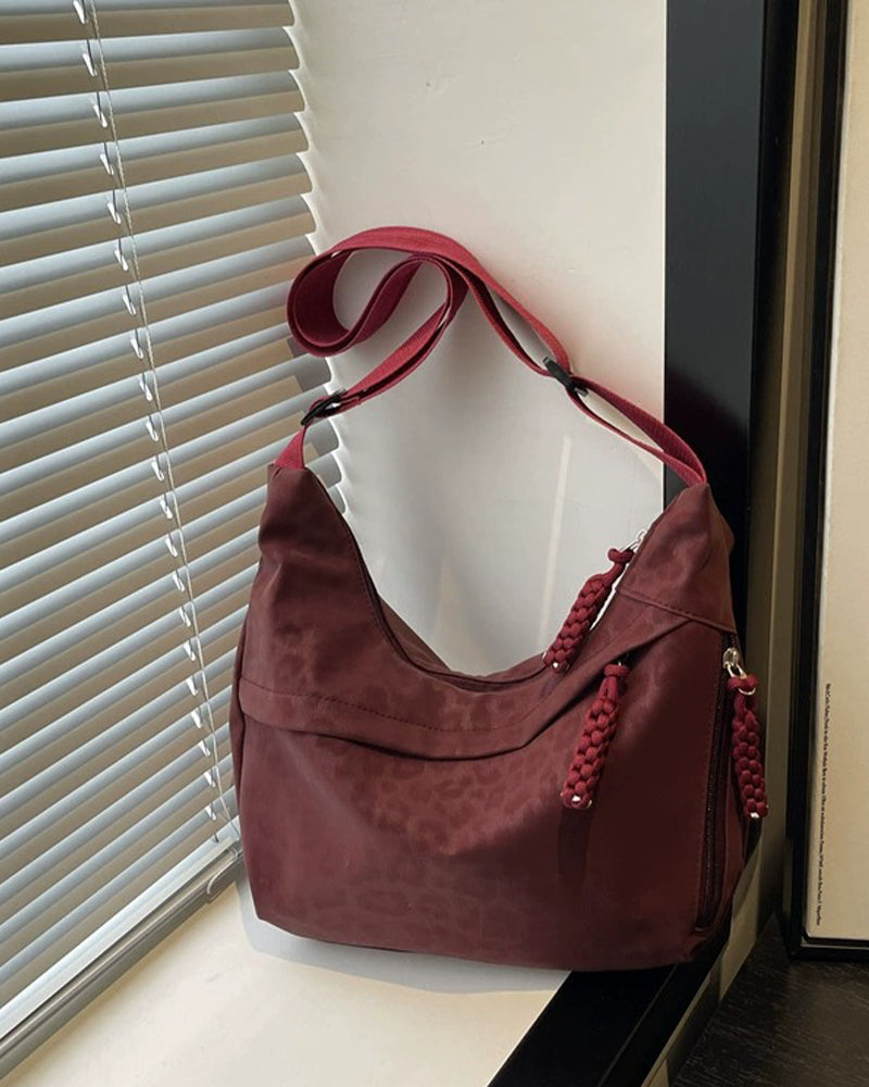 Leopard Print Suede Women's Bag