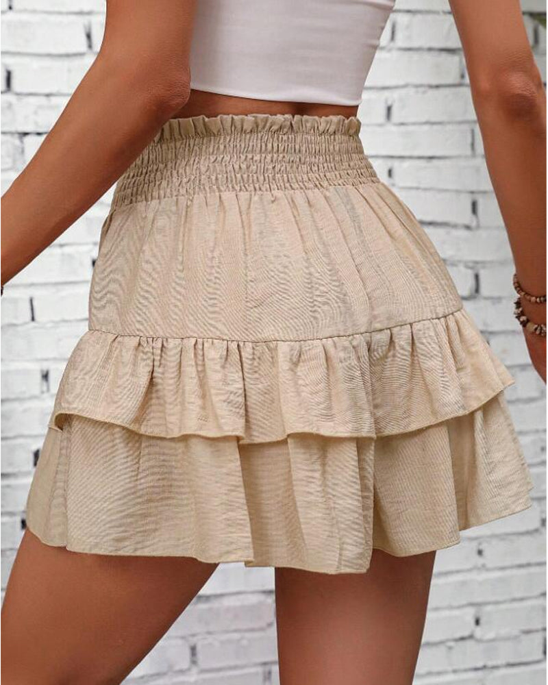 Wide-Leg Short Casual Flowy Skorts