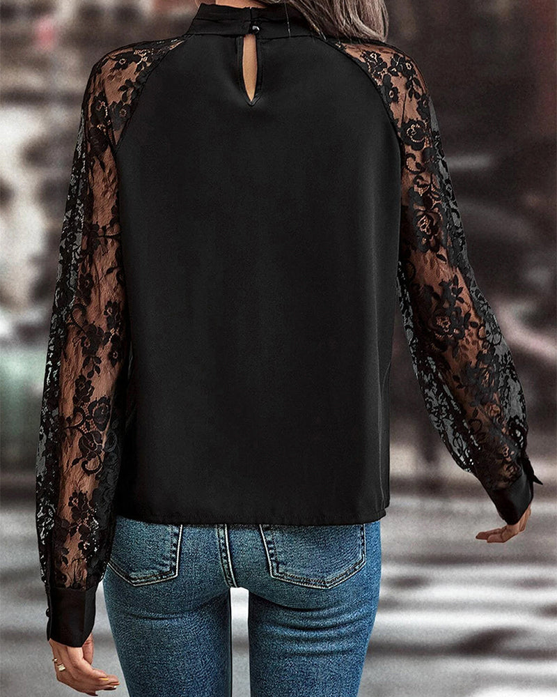 Elegant Lace Patchwork Blouse