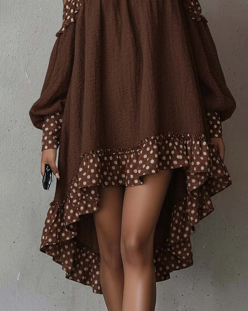 Patchwork One Shoulder Irregular Dress