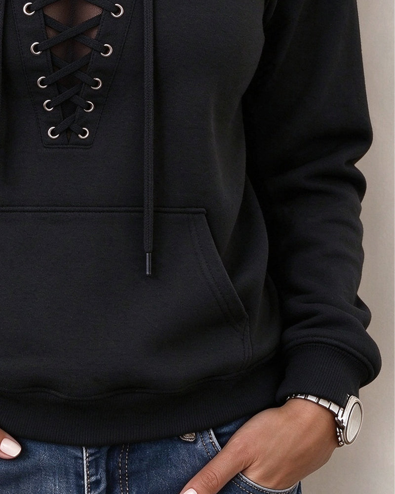 Hooded Strappy See-Through Hoodie