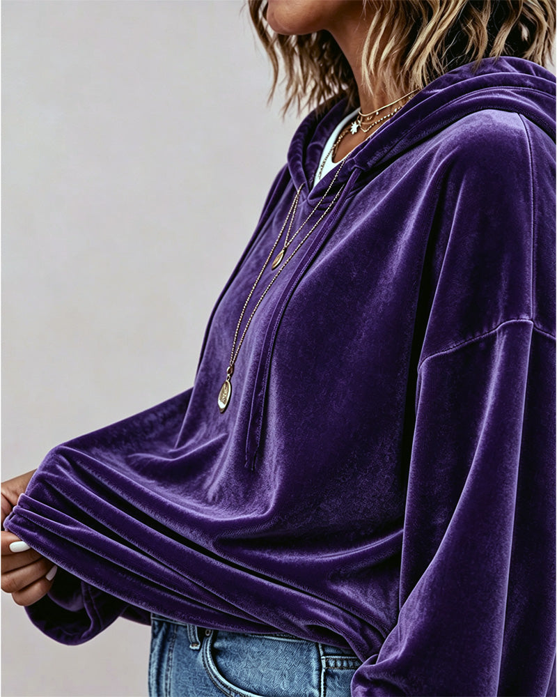 Solid Color Long Sleeve Hoodie