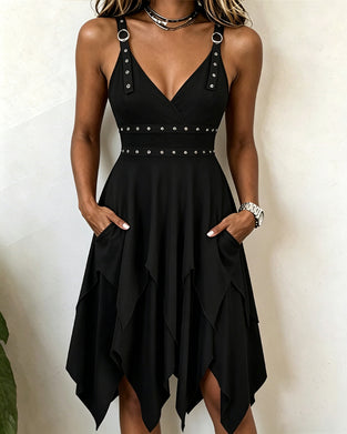Casual Solid Color Irregular Dress