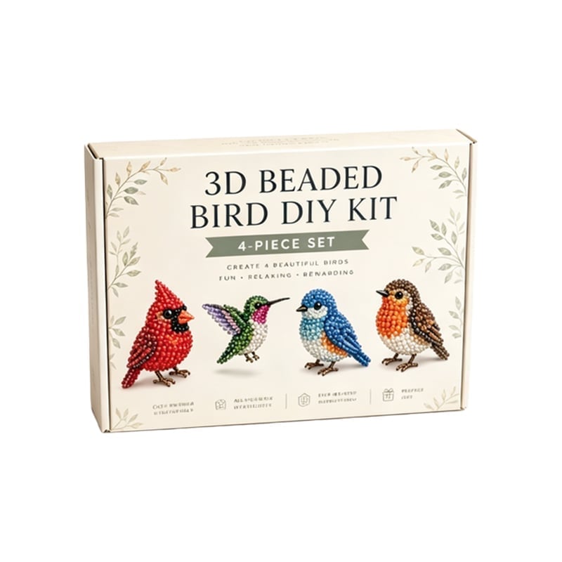 3D Beaded Animal Craft Kit - DIY Miniature Animal Beading Set for Beginners