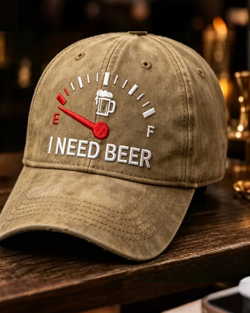 Dashboard Beer Embroidered Baseball Cap