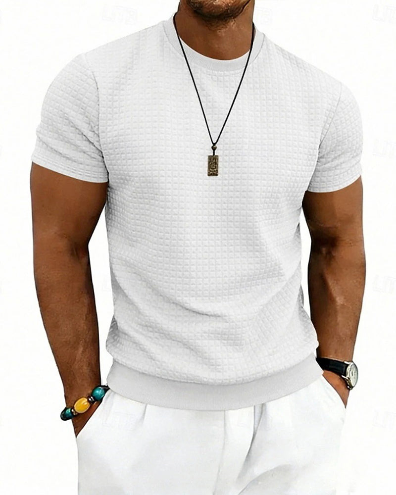 T-Shirt Ribbed Crewneck Short-Sleeve