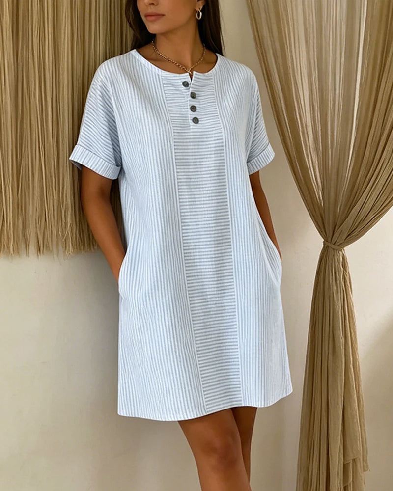 Short Sleeve Shift Dress