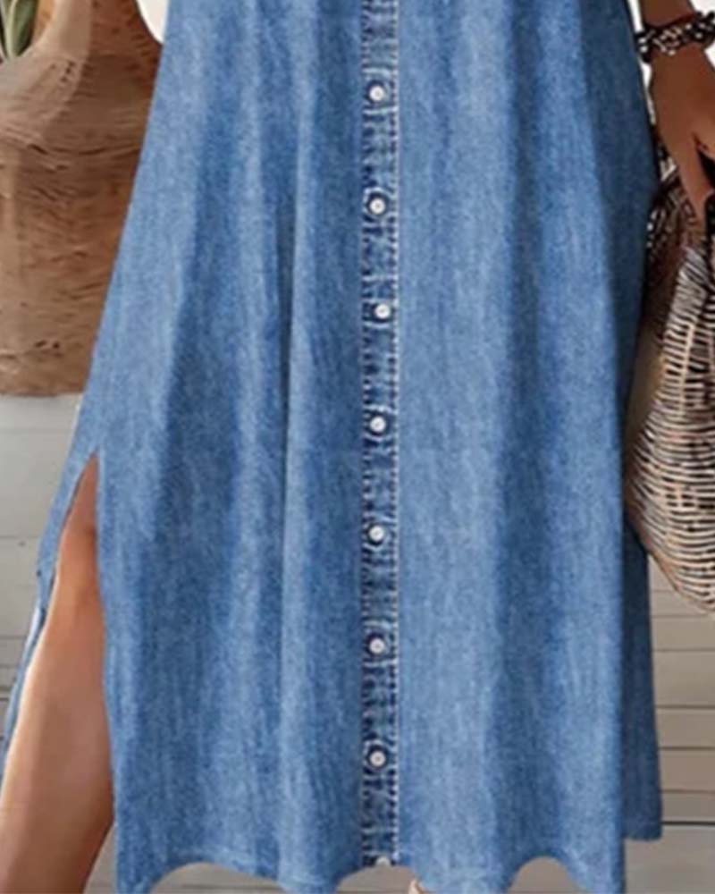 🌸 Casual Summer Dress for Women with Button Placket – Relaxed Style & Comfort for Everyday Wear 💐