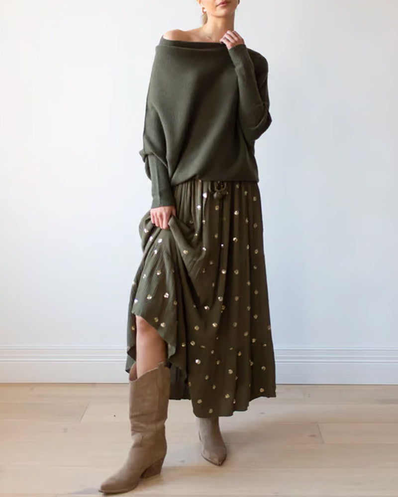 Innovative Asymmetric Draped Knitwear Apparel