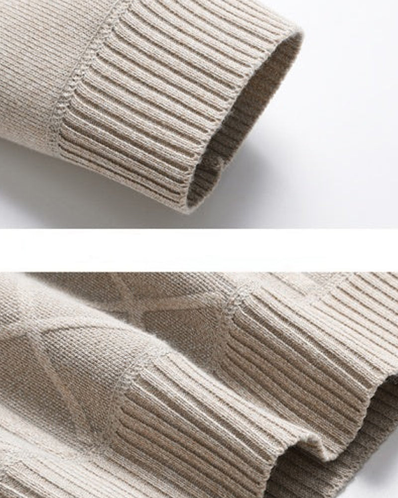 Men's Winter Plush-Lined Warm Knitted Sweater