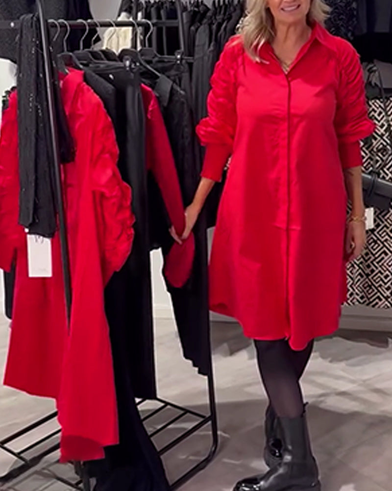 Lapel Fashion Shirt Dress