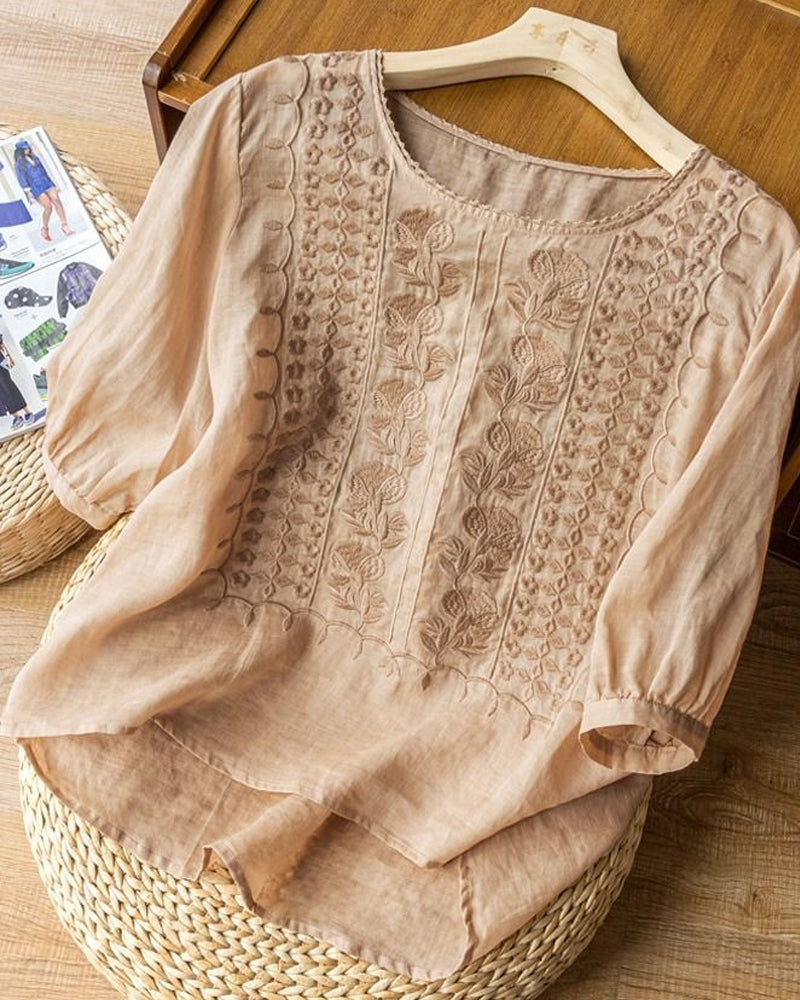 Retro Breathable Crew Neck T-Shirt