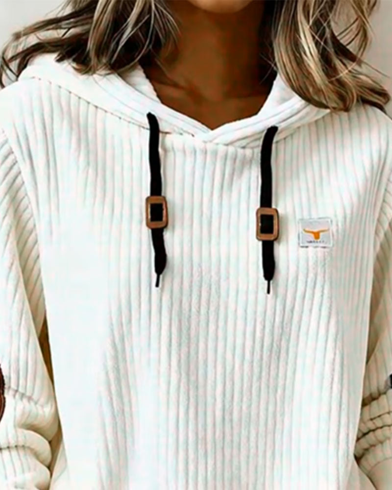 Color-Blocked Casual Hoodie