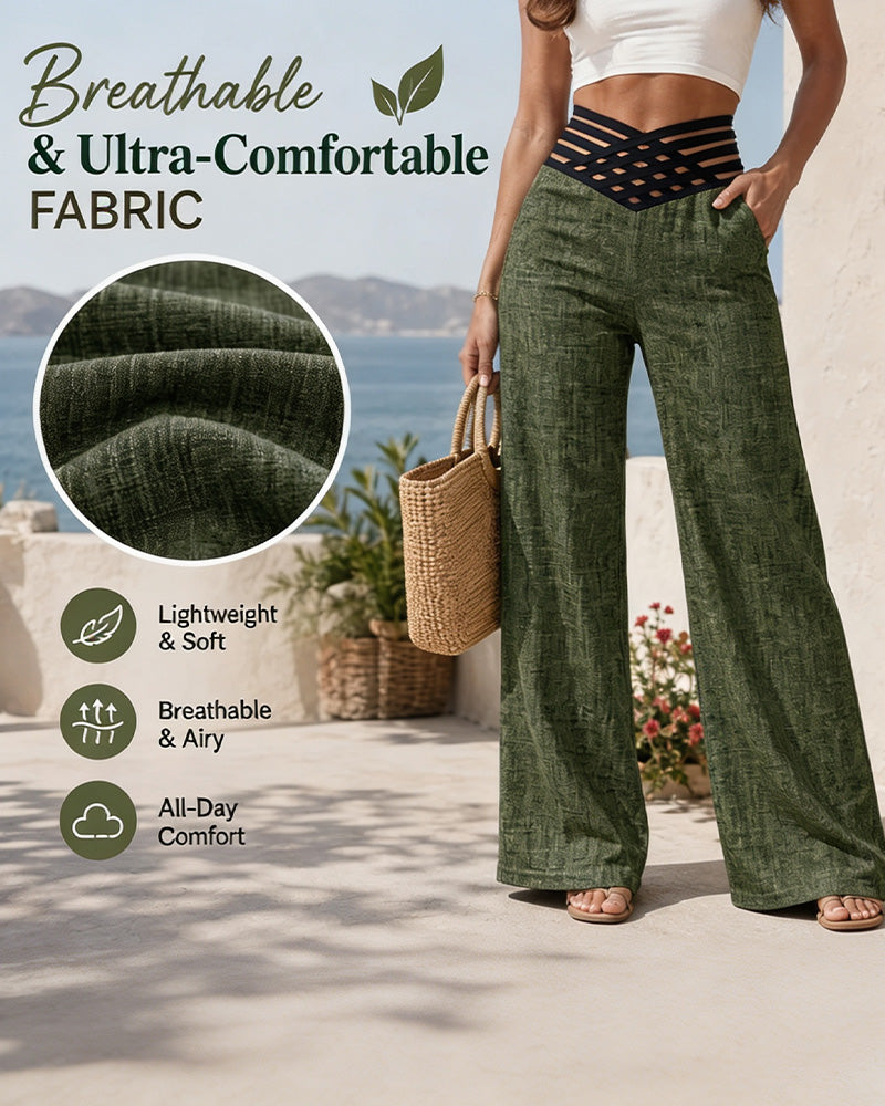 High Waist Casual Trendy Wide-Leg Pants