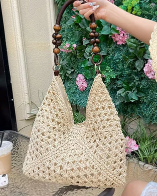 One Shoulder Straw Bag