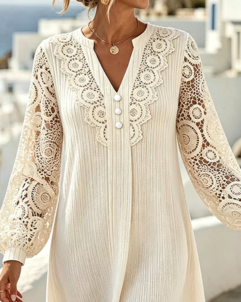 Lantern Sleeve Long Sleeve Dress