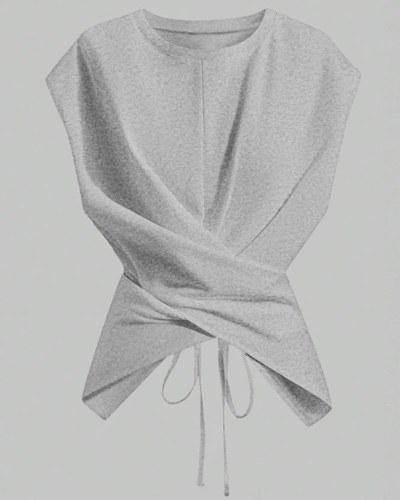 A Cross-Strap Hem Cropped Top