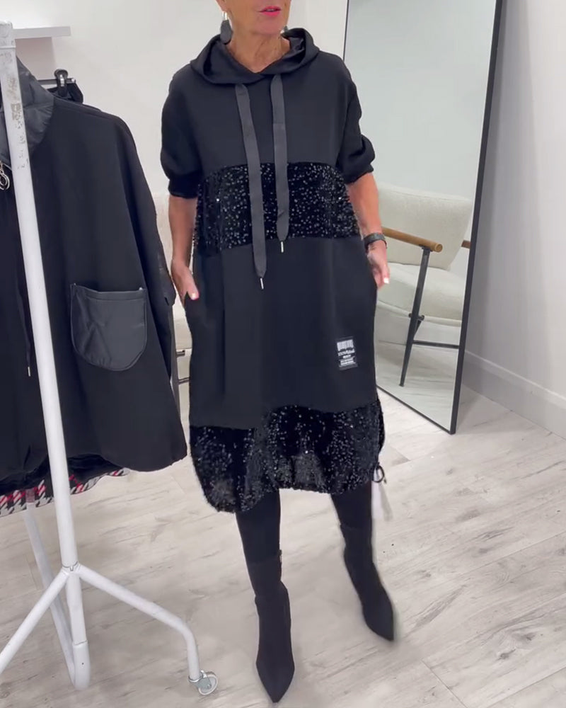 Hooded Fashion Patchwork Dress