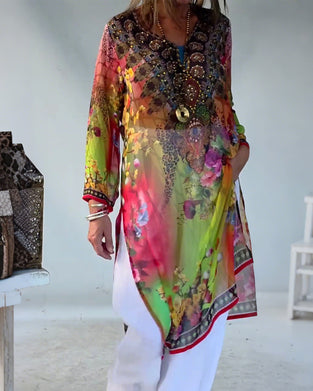 Bohemian Style V-Neck Dress