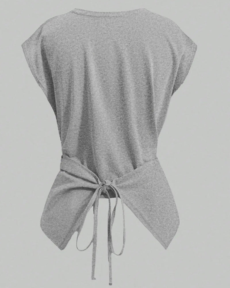 A Cross-Strap Hem Cropped Top