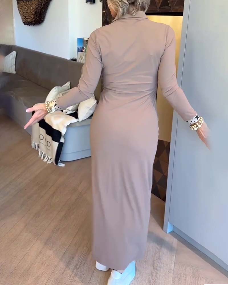 Slim-Fit Polo Neck Dress