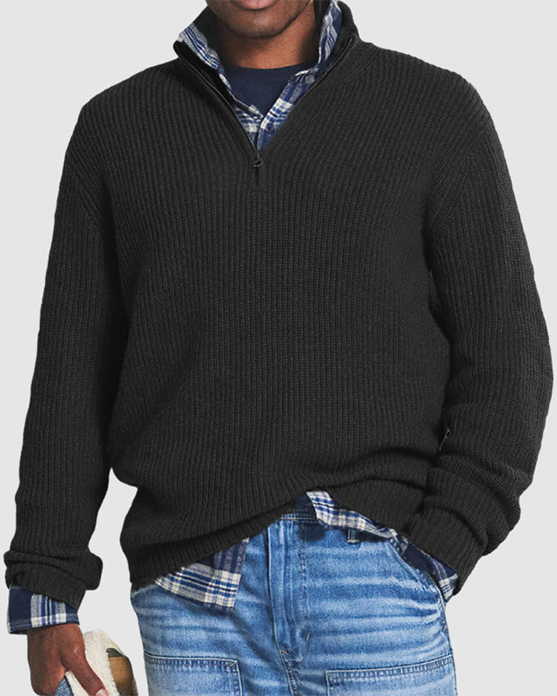 Men's Business Casual Zipper Sweater