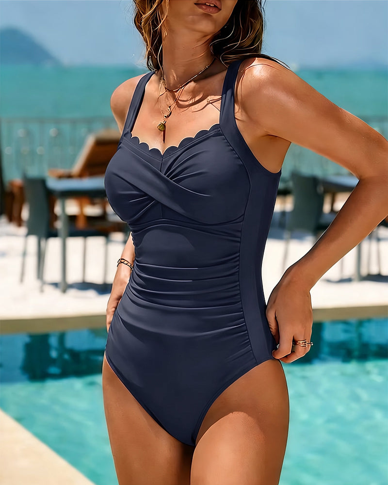 Cross Waist Slimming One-Piece Bikini