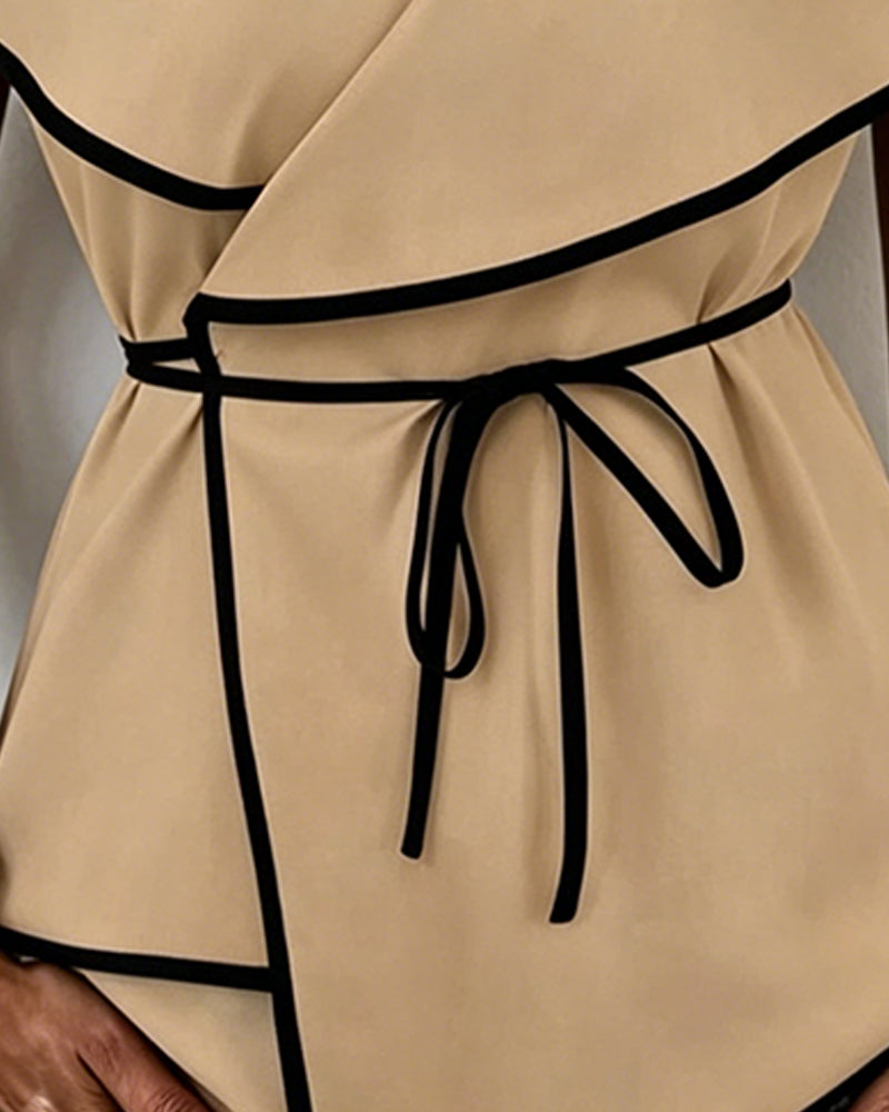 Ruffle Cross Tie Blouse