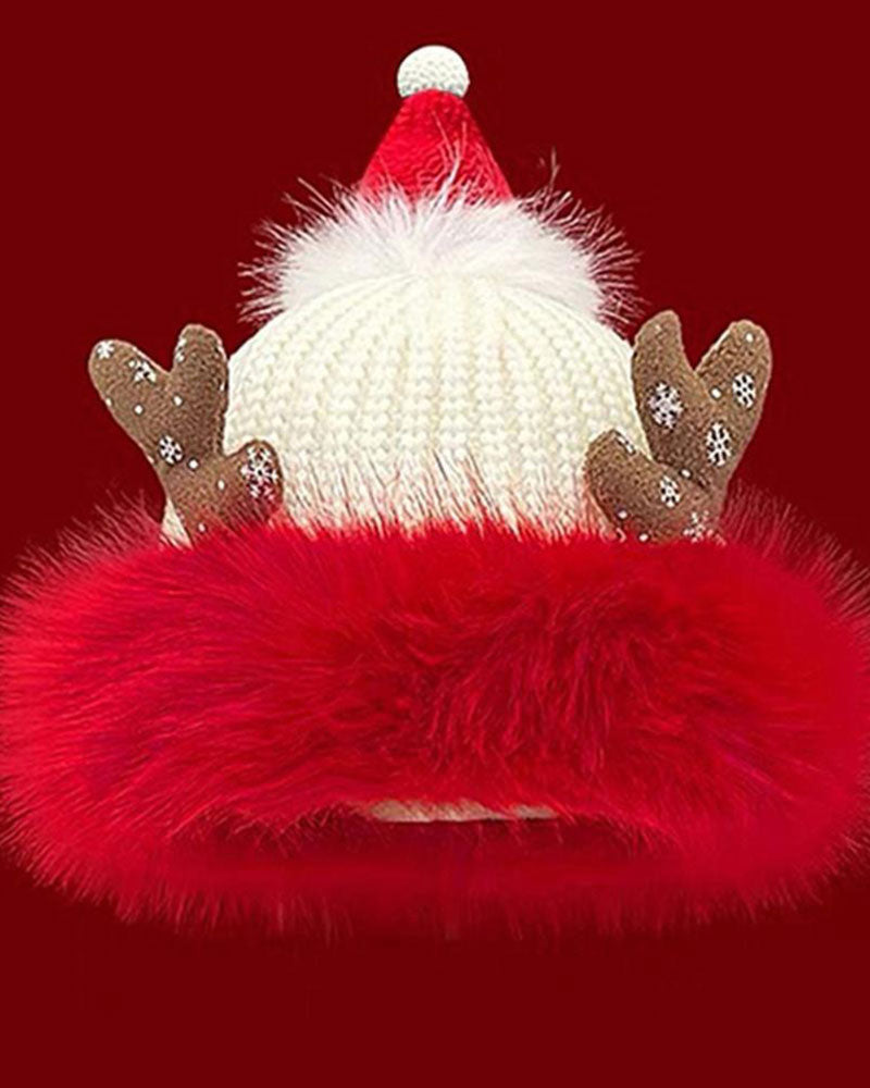 Christmas Style Festival Celebration Joyful Knitted Hat