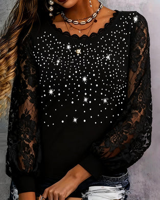 Fashionable Patchwork Print Blouse