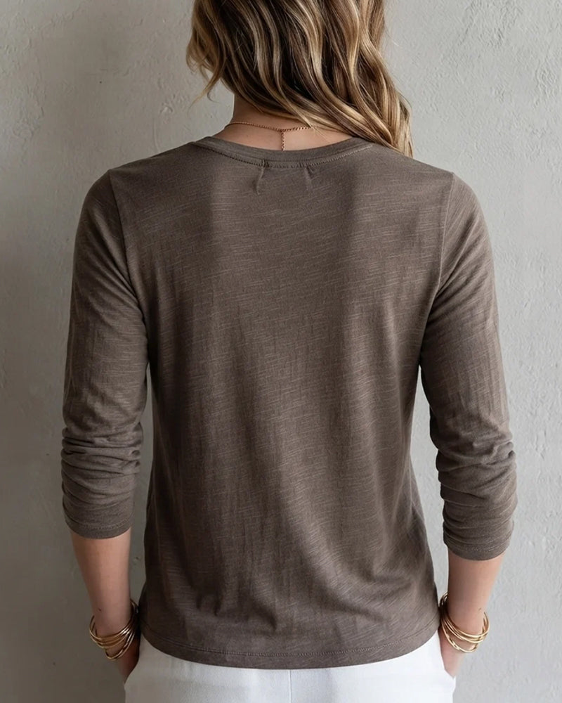 Hem Tie Long Sleeve T-Shirt