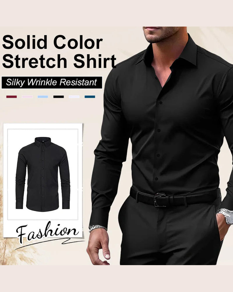 Men's Solid Long Sleeve Shirt