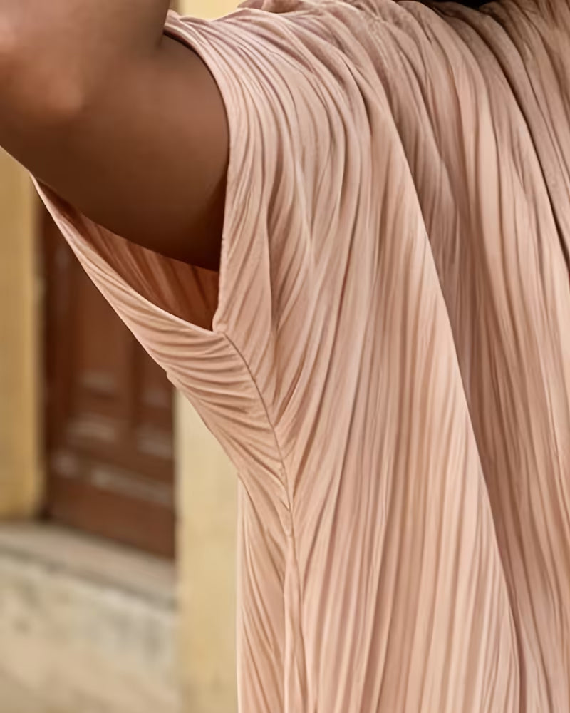 Short Sleeve Solid Color Blouse