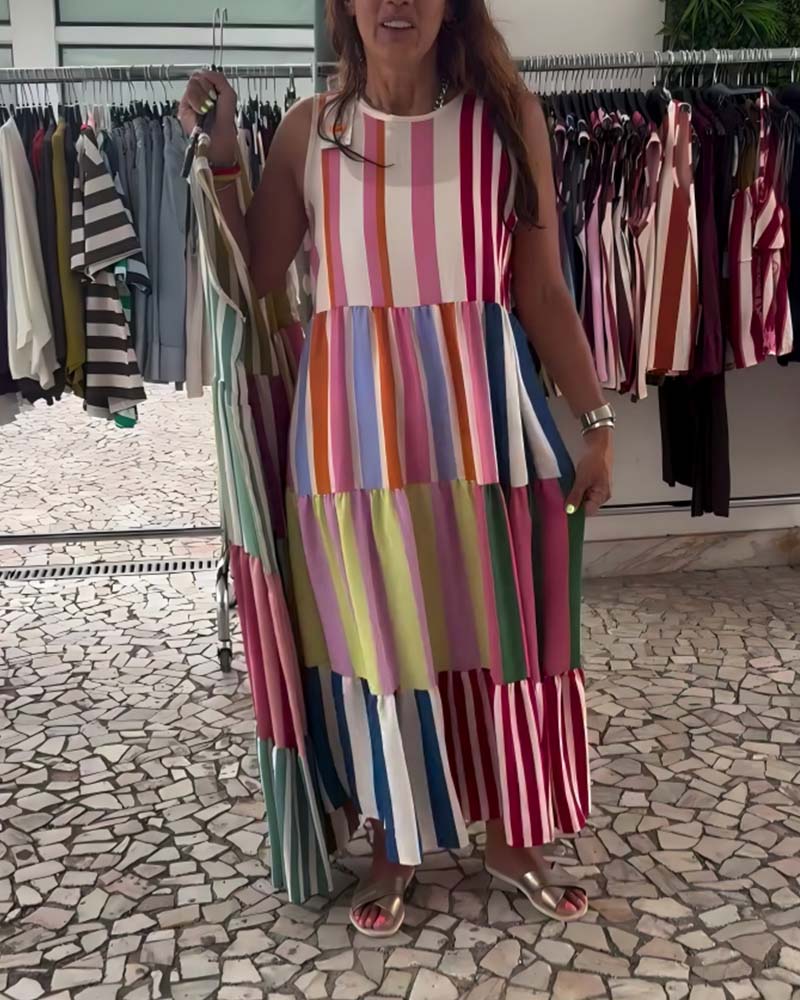 Sleeveless Round Neck Dress