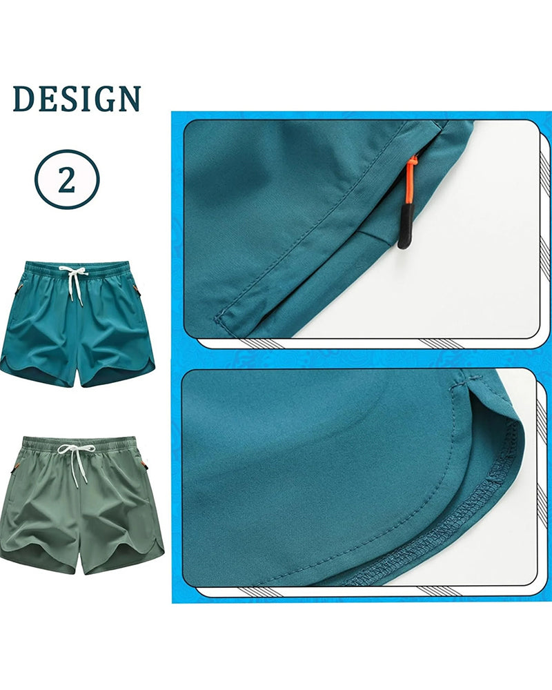 Zipper Pocket Quick Dry Dolphin Shorts