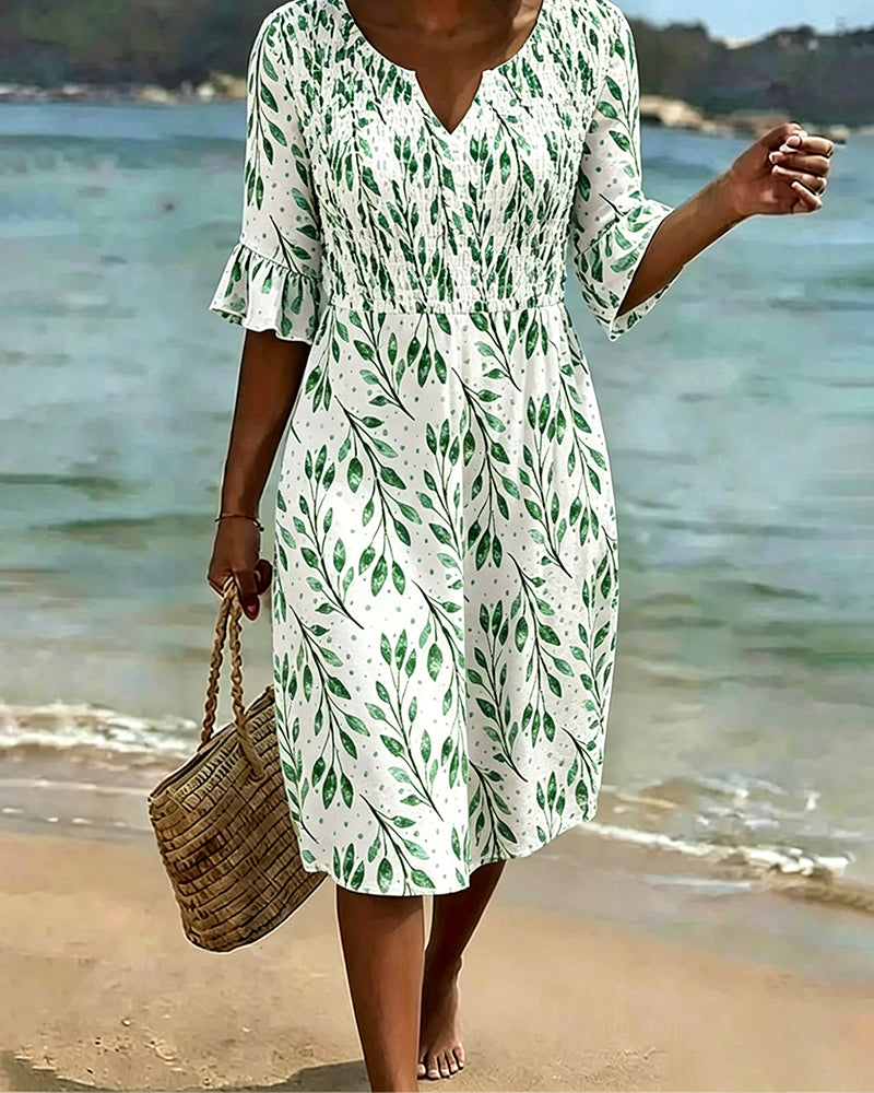 Half Sleeve Printed Dress