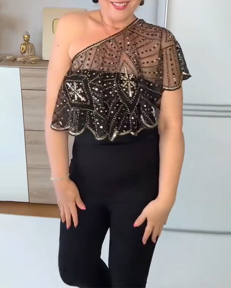 Vintage lace with beads shawl