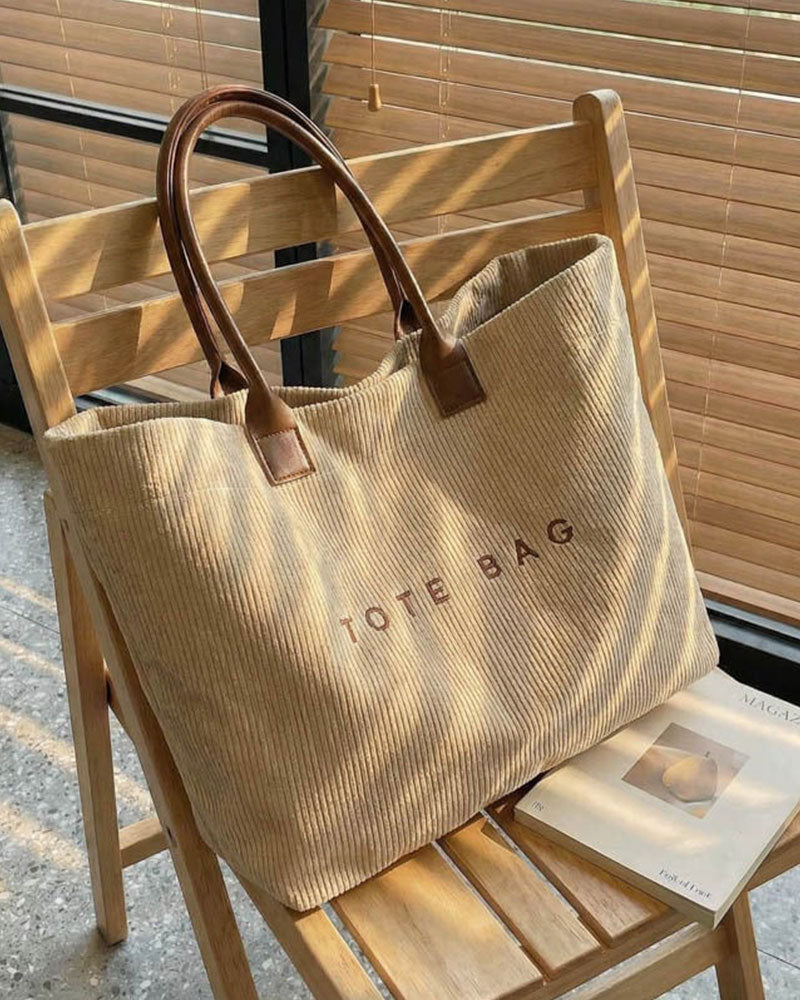 Letter Print Tote Bag