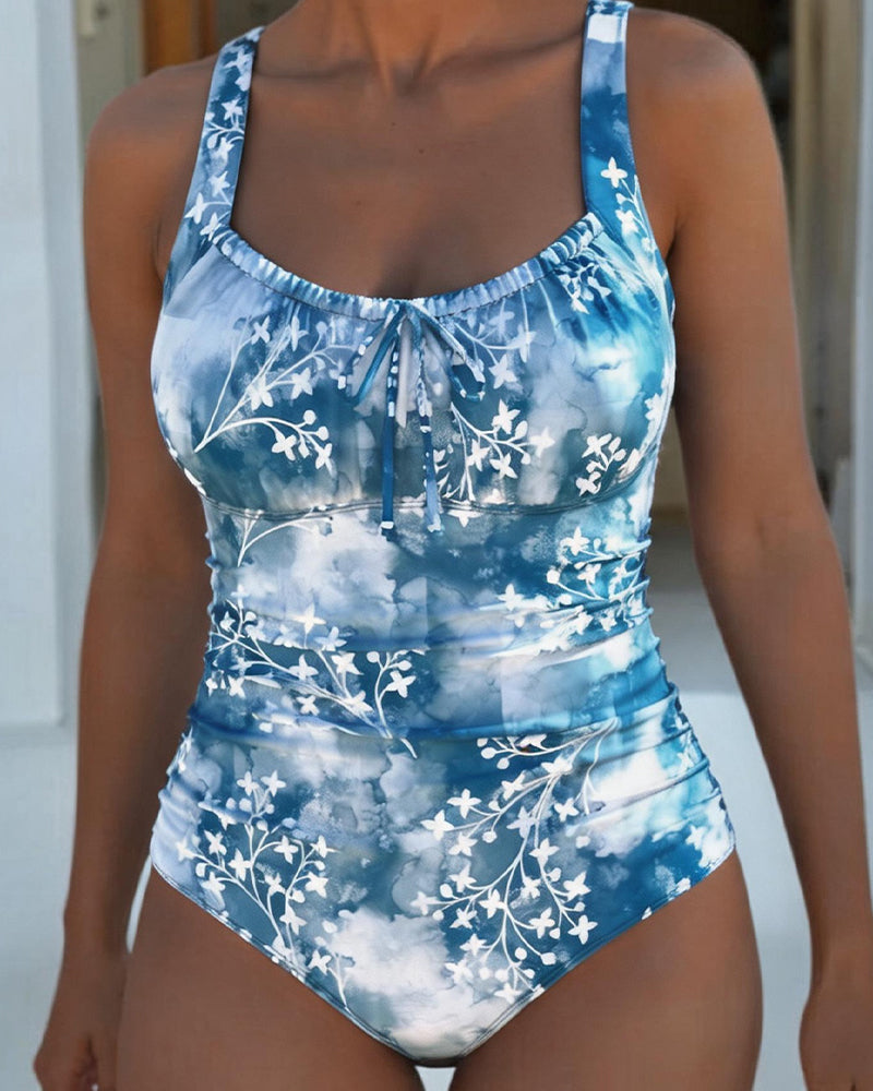 Tie-Dye Floral One-Piece