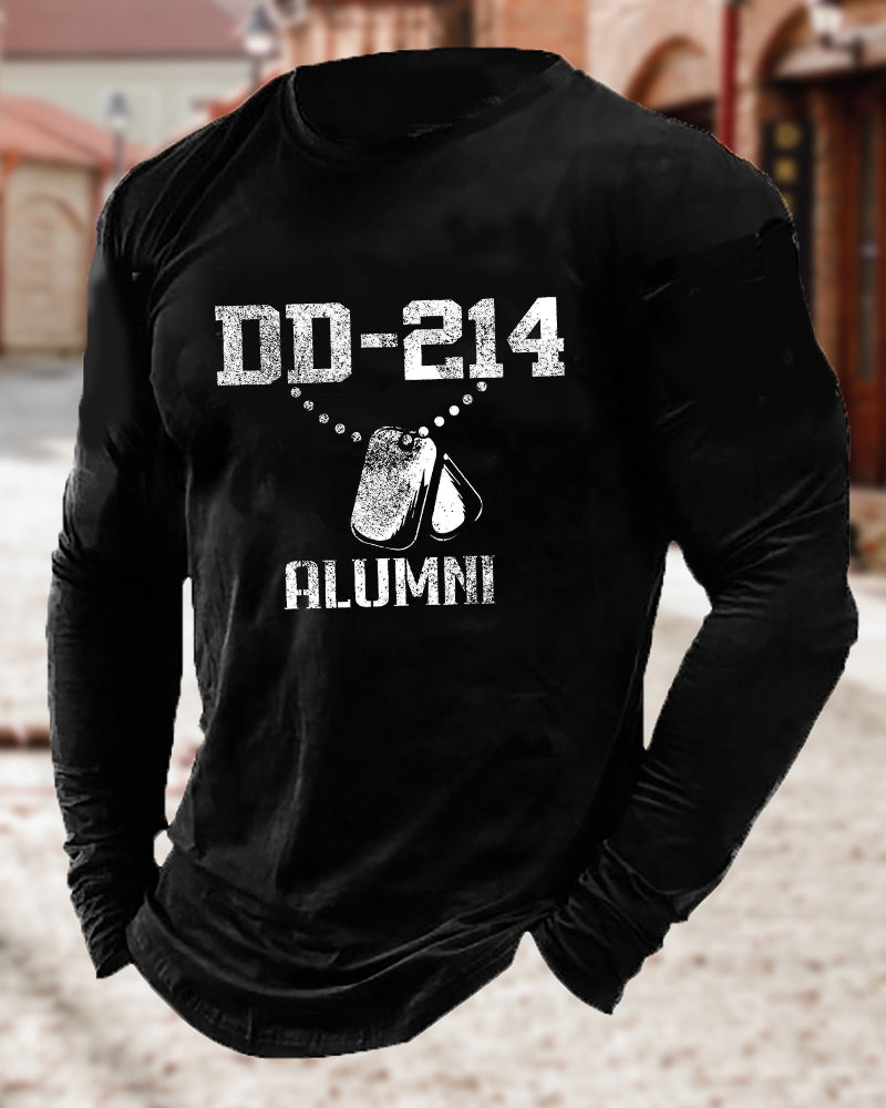 Men's DD214 Letter Necklace Printed Casual Top