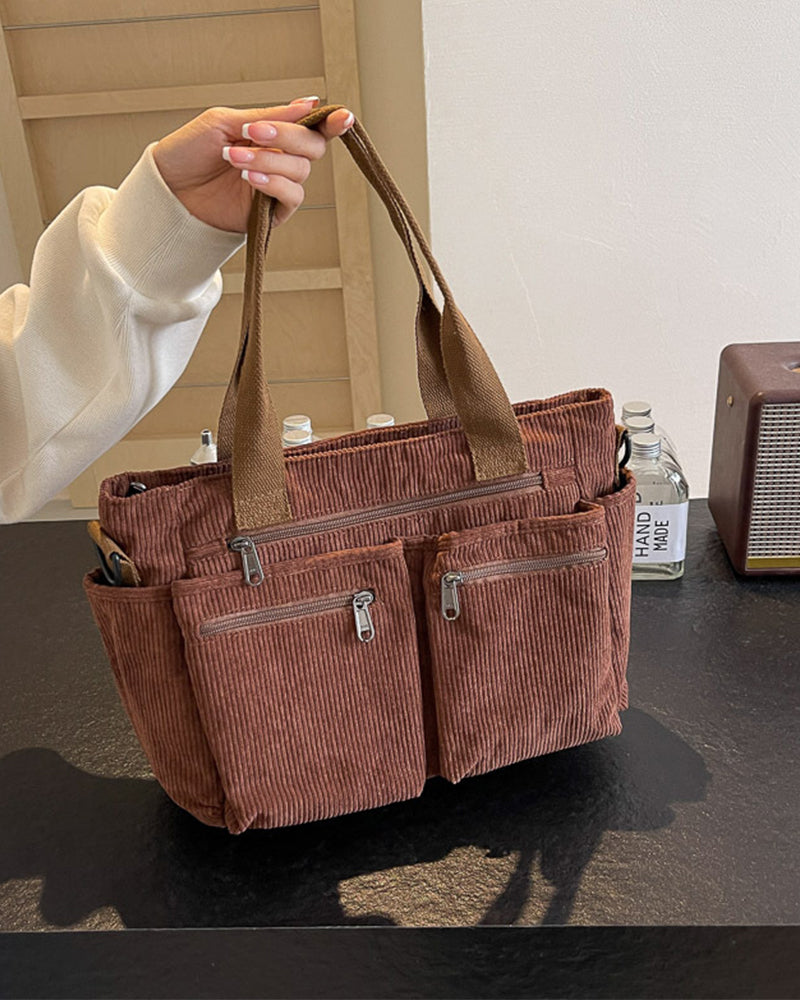 Solid color corduroy bag
