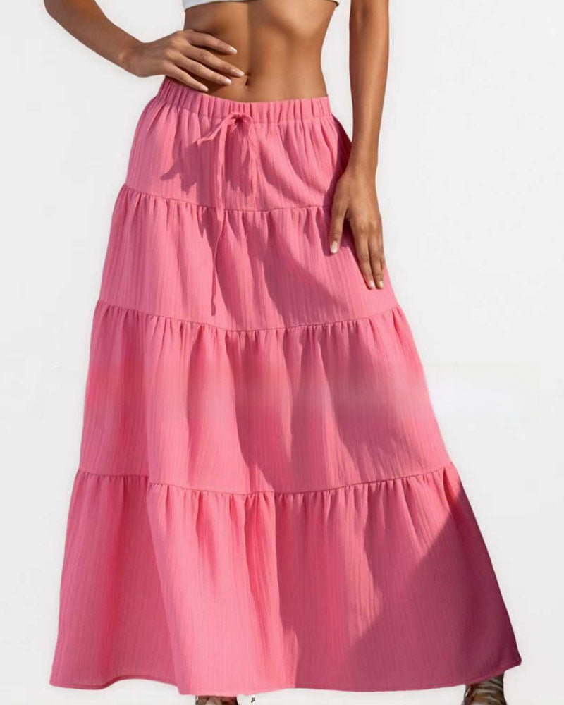 Wrap Tie Layered Skirt